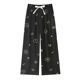 Wide-leg pants for women 2025 summer new cotton silk pajama pants breathable thin loose home skirt pants air conditioning trousers