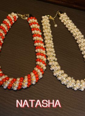 娜塔莎珍珠母贝圆珠链项链