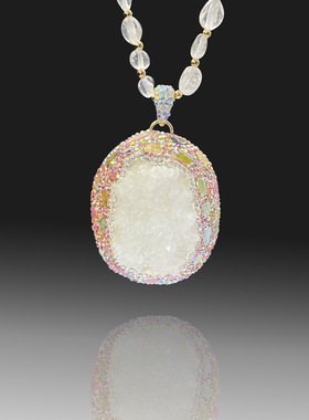 水晶圆珠链白水晶项链优质项链