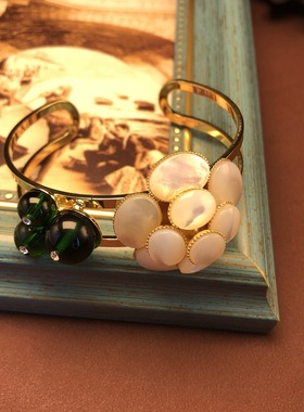 西洋中古铜镀18真金复古金色花朵