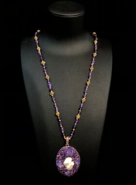 九紫离火项链紫水晶捷克钻天然珍