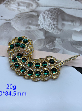 电镀真金养殖玉石套装项链花朵胸