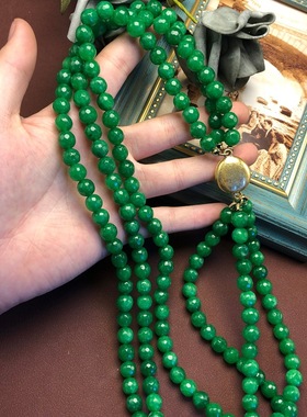 欧玛拉合金圆珠链复古设计项链