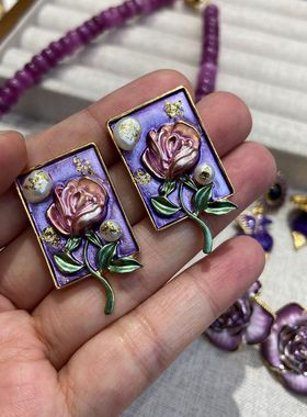 925银男女通用欧美复古紫色项链