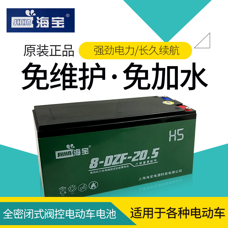 二轮三轮电动车专用电瓶12v12A12V58A蓄电池海宝原厂正品包邮原装 - 图0