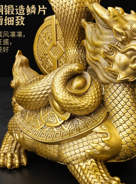 铜玄武神兽客厅工艺品摆件店铺