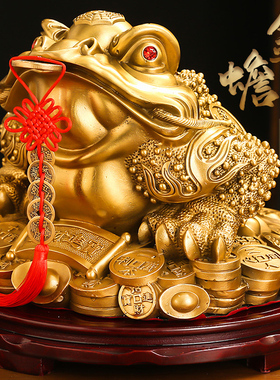 铜八卦金蟾客厅独角千年蟾蜍摆件