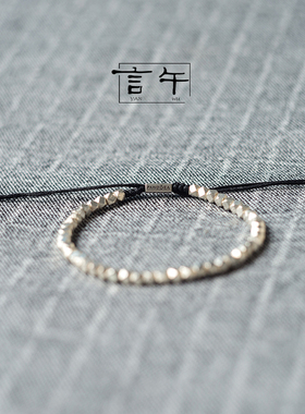 言午原创清迈手工银可刻字可调节