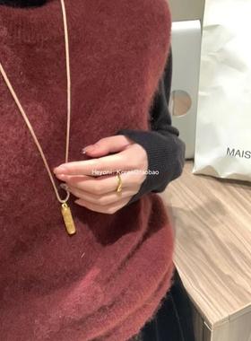 新中式沙金镂空金佛吊坠项链长链