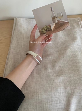 韩国不规则银色手镯女高级手饰