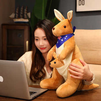 ງາມ kangaroo plush toy ແມ່ແລະເດັກ kangaroo doll simulation ສັດ catcher doll ພໍ່ແມ່-ເດັກນ້ອຍ doll ຂອງປະທານແຫ່ງວັນເດືອນປີເກີດ