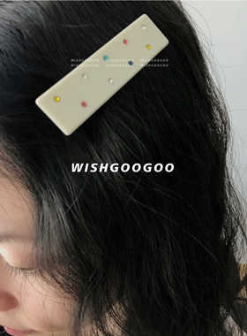 WISHGOOGOO彩色锆石刘海夹ins风
