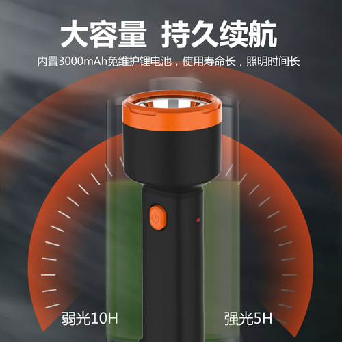 康铭手电筒2026新款强光充电耐家用超亮户外小型便携远射儿童led - 图1