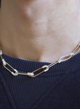 镀18K金别针项链EYEFUNNY925纯银