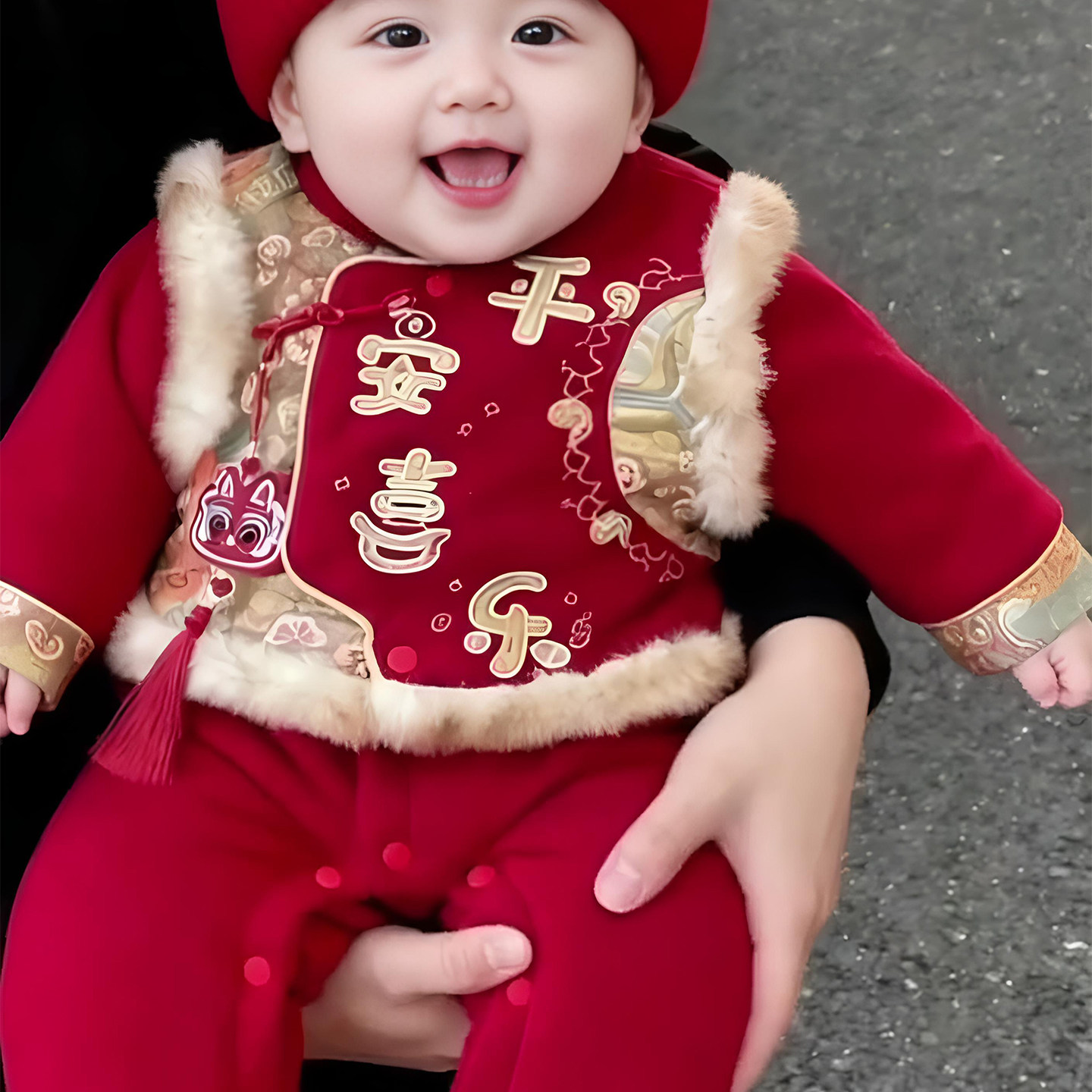 百天宝宝衣服冬季洋气喜庆婴幼儿保暖中国风拜年服婴儿连体衣冬装,淘宝优惠券,粉丝福利购,淘宝优惠卷