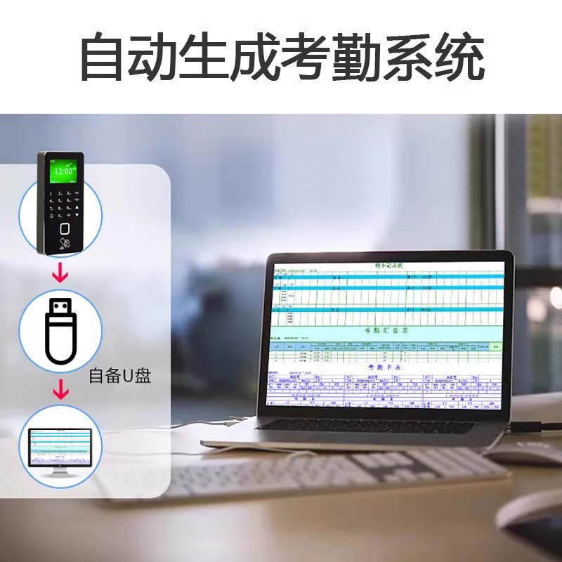 Fingerprint access control system all-in-one password swipe card ID set magnetic lock electronic attendance glass wood office