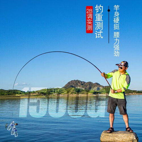新款短节野钓鱼竿手竿碳素溪流竿28调1910米超轻硬鲤鱼杆大物套装 - 图2