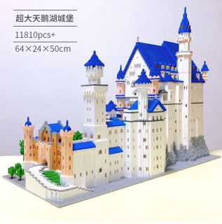 Bricks, building blocks, new swan lake castle, huge high-difficulty micro-particles, west lake, yellow crane tower, famous chinese style building