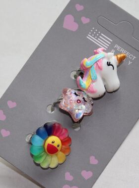 儿童卡通动物爱心欧美风饰品戒指