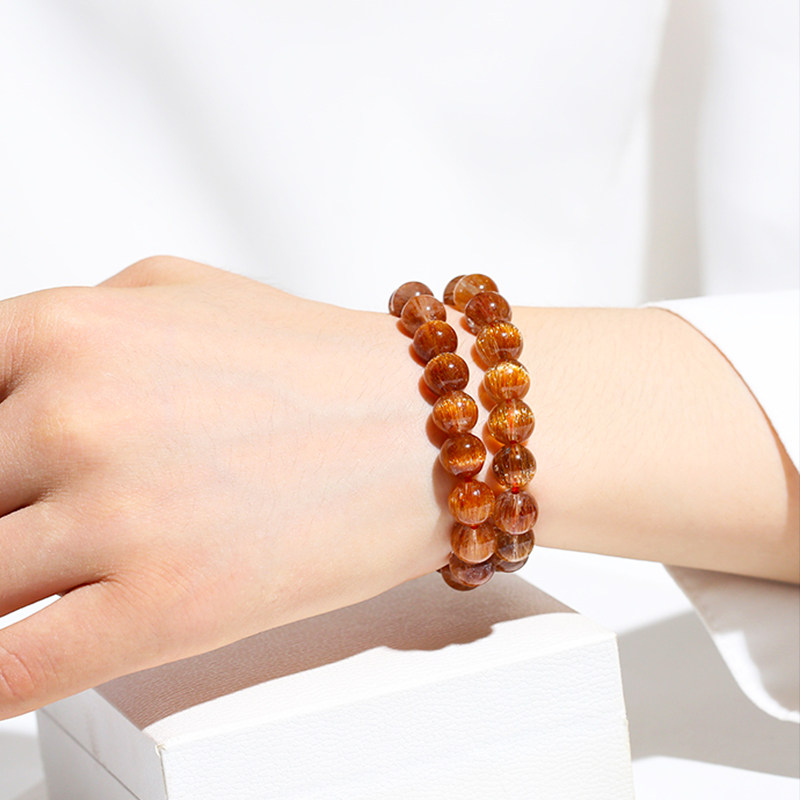 巴西天然铜发晶手链男女红铜发晶钛晶顺发猫眼石手串水晶板钛晶,淘宝优惠券,粉丝福利购,淘宝优惠卷