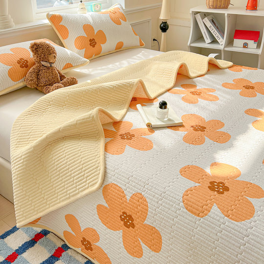 2025新款牛奶绒床盖一面全棉一面绒榻榻米床单三件套纯棉单人学生