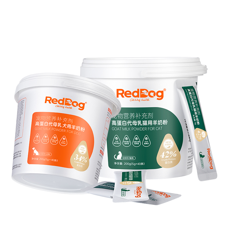 RedDog红狗羊奶粉幼猫幼犬专用宠物奶粉添加乳铁蛋白猫用犬用200g-图0