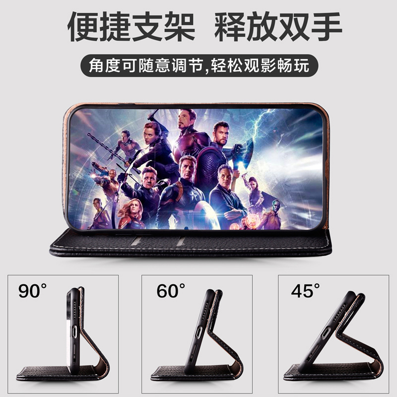 opporeno4/4pro/4se手机壳真皮reno3/3pro保护套元气版翻盖磁吸皮套镜头全包防摔软壳5g高档商务男女款0pp0 - 图2