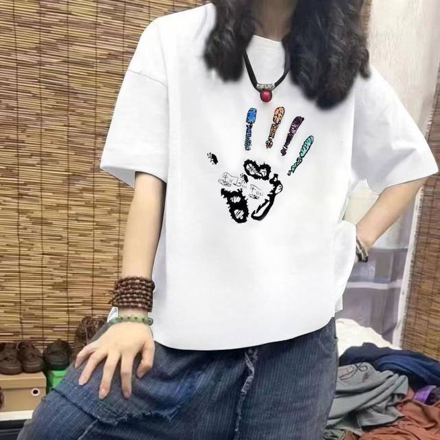 300 catties fat mm women's short sleeve t-shirt
