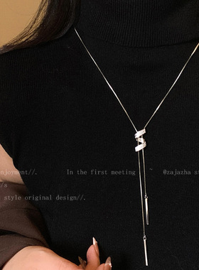 精致秋冬毛衣链女士小众轻奢高级感气质大气长款项链2025新款配饰