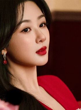 杨紫同款珍珠耳环女新款爆款高级感气质耳坠耳钉红色喜庆耳饰