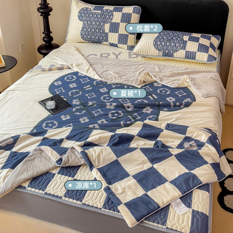 夏季凉感冰丝夏凉被四件套床笠款乳胶凉席三件套儿童单双人空调被,淘宝优惠券,粉丝福利购,淘宝优惠卷