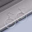 Original simple niche design S925 sterling silver ear jewelry temperament double -layered earrings female earring earrings earrings earrings