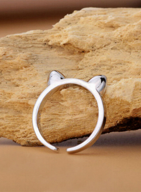 日韩简约纯开口戒指S925银饰品