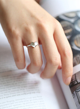 小张的故事折纸爱心S925纯银戒指