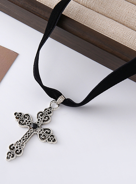 跨境哥特式十字架项链女暗黑吊坠