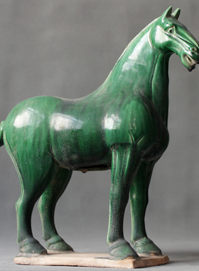 洛阳唐三彩静立客厅电视柜摆件