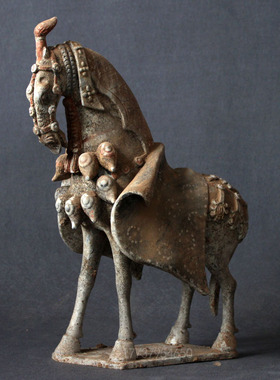 仿古风北齐老货收藏品陶马