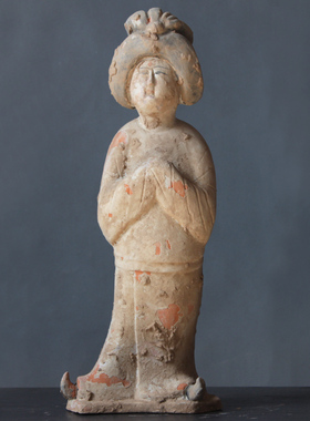 古玩瓷器洛阳唐三彩胖妞侍女出土