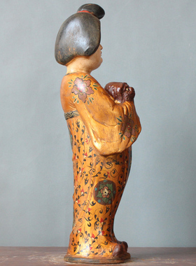 唐三彩仕女胖妞仿古风电视柜陶俑