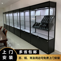 Glass Display Cabinet Hands Office Home Commercial Display Case Cosmetics Prize Gift Model Cabinet Sample Show Shelf