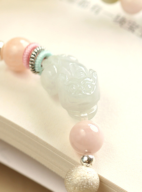 瞐原创糖果色摩根石招财貔貅手链