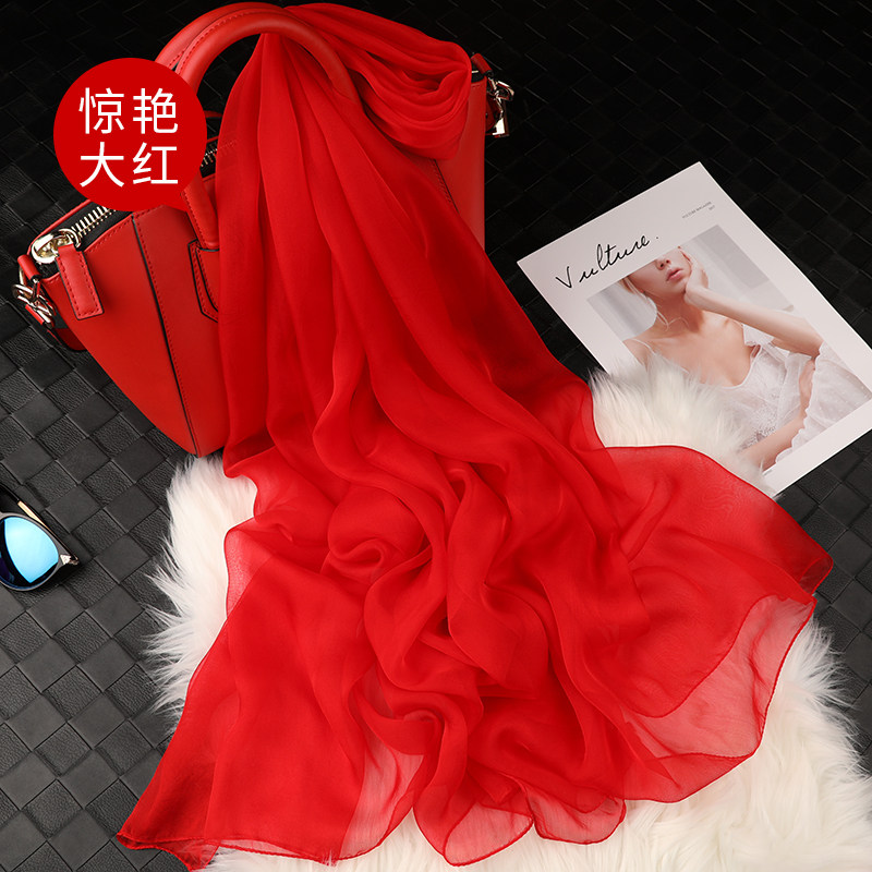 上海故事黑色春秋季百搭桑蚕丝丝巾 桑蝶服饰围巾/丝巾/披肩