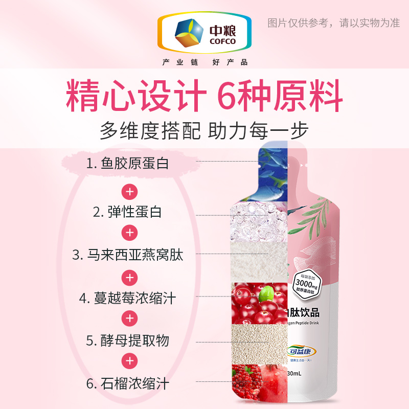 4盒礼盒装中粮燕窝粉胶原蛋白肽 中粮保健品胶原蛋白
