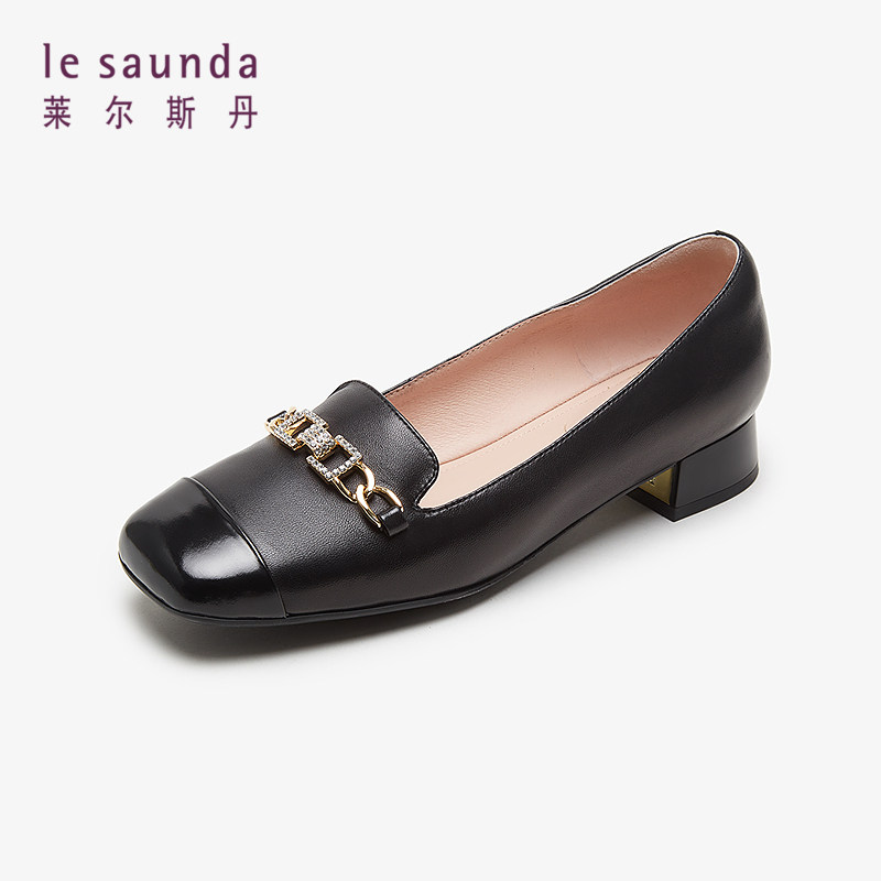 特价 莱尔斯丹秋季新款商场同款英伦风复古方头深口单鞋女4T29502,淘宝优惠券,粉丝福利购,淘宝优惠卷