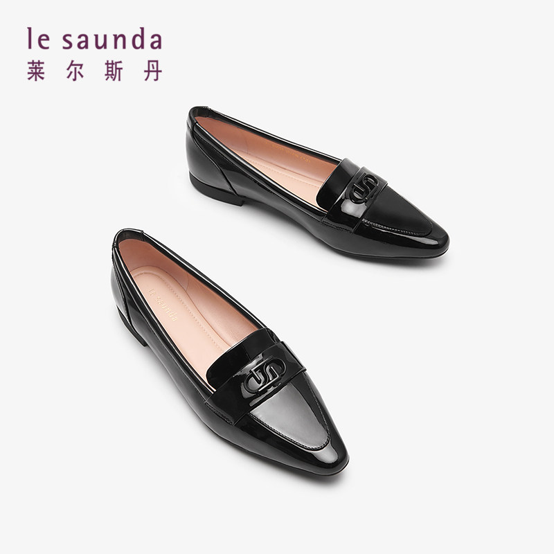 特价 莱尔斯丹秋季商场同款时尚低跟尖头漆皮深口鞋女单鞋5T00901,淘宝优惠券,粉丝福利购,淘宝优惠卷