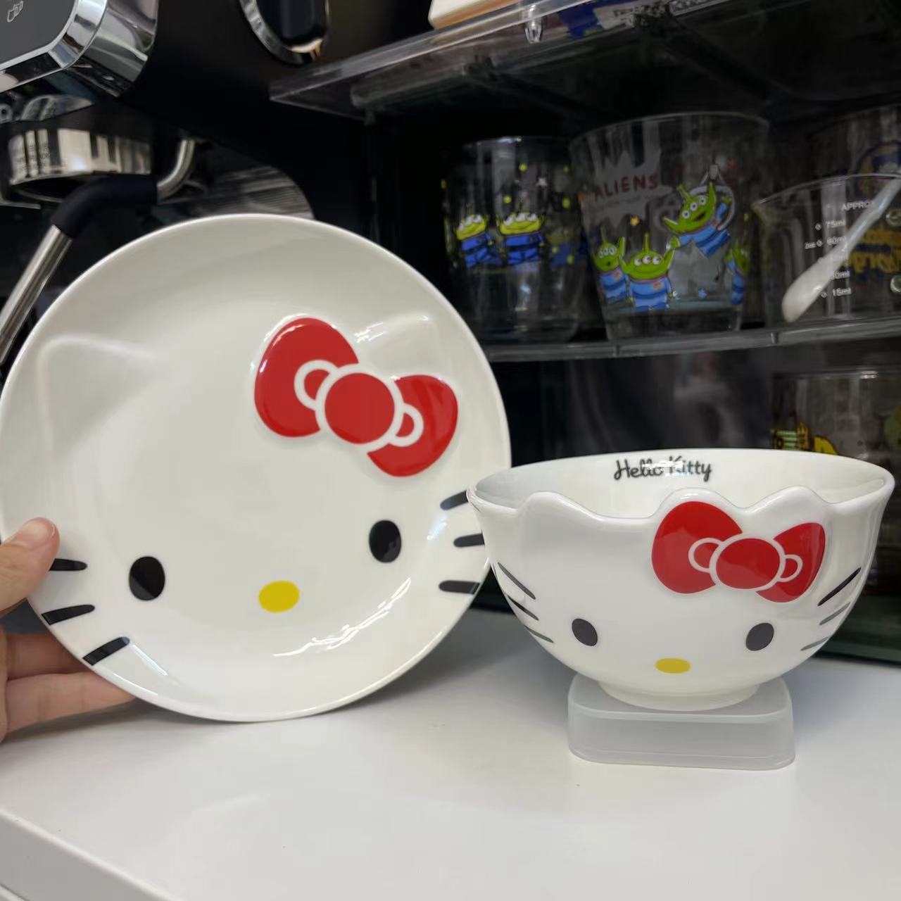 Hellokitty库洛米双子星布丁狗美乐蒂玉桂狗卡通陶瓷碗碟餐具套 - 图1