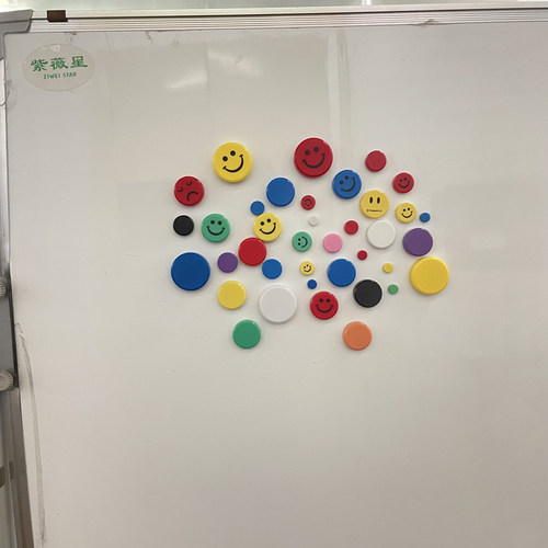 教学吸铁石强磁力笑脸磁铁扣磁性贴磁钉教具彩色装饰可爱小冰箱贴 - 图2