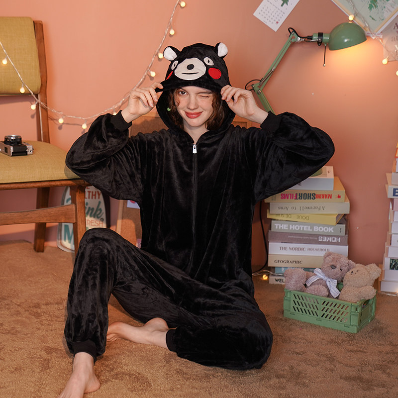 连体卡通动物二次元日系动漫睡衣 浅尚玫瑰睡衣/家居服套装