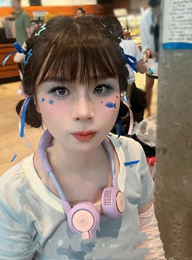 周深应援物演唱会编发丝带蓝色头饰纹身贴纸闪粉贴手环周边应援