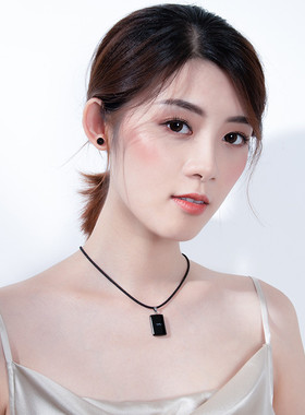 十二星座天然黑玛瑙节日吊坠项链